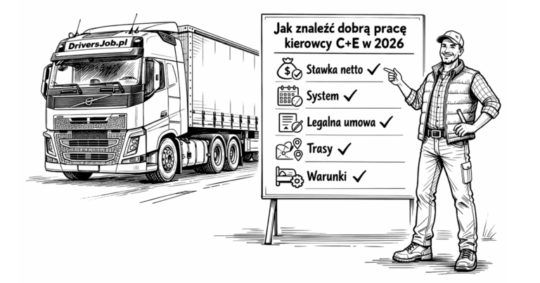 Jak znaleźć dobrą pracę jako kierowca C+E w 2026 roku? 10 rzeczy, które musisz sprawdzić