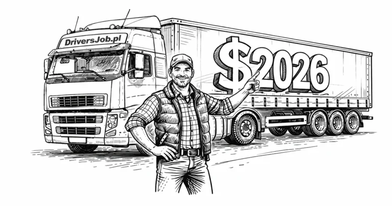 Ile zarabia kierowca C+E w 2026 roku? Stawki brutto i netto
