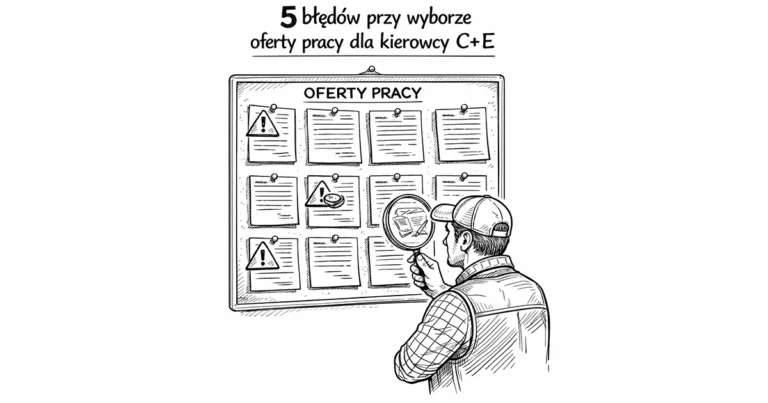 5 błędów przy wyborze oferty pracy dla kierowcy C+E