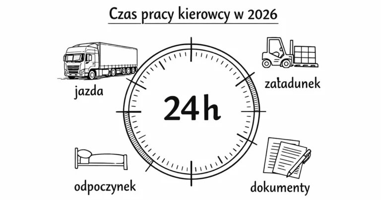 Ile godzin dziennie pracuje kierowca ciężarówki? (czas pracy kierowcy w 2026)