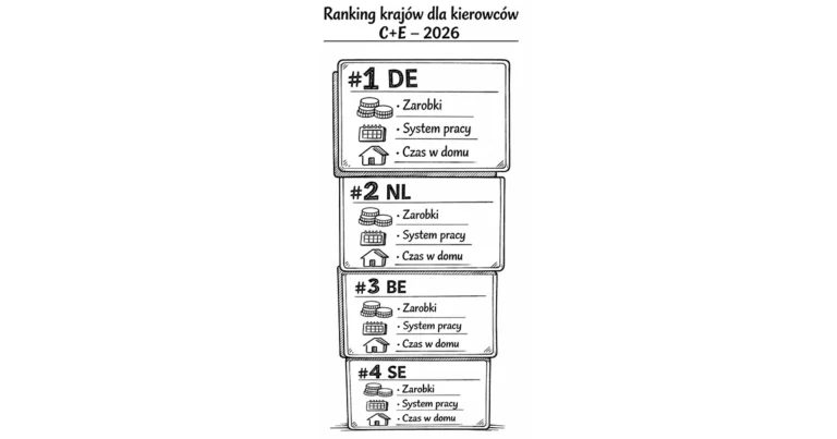 Najlepsze kraje do pracy dla kierowcy C+E w 2026 roku – ranking zarobków i warunków pracy