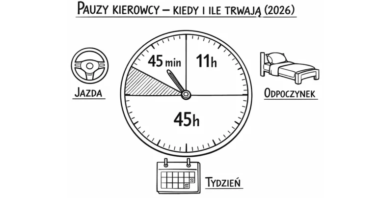 Pauzy kierowcy ciężarówki – ile trwają i kiedy trzeba je robić?
