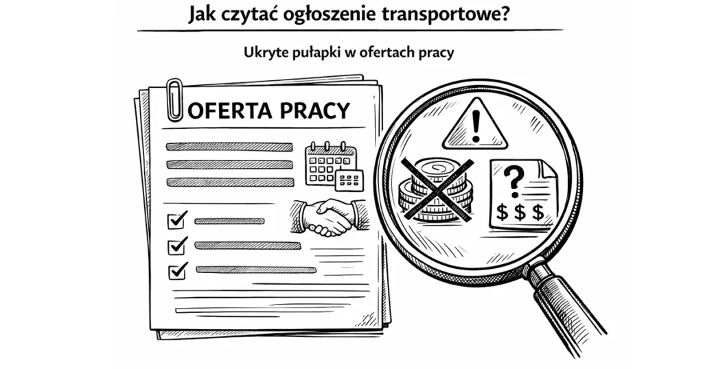 Jak czytać ogłoszenie transportowe – ukryte pułapki w ofertach pracy