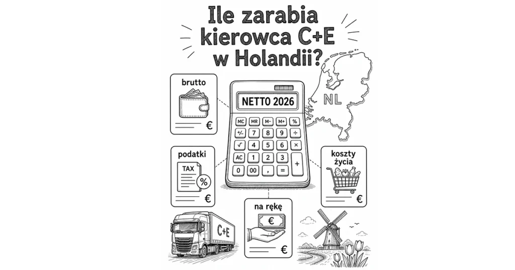 C+E Holandia 2026 – ile zarabia kierowca i ile zostaje netto? (kalkulator)