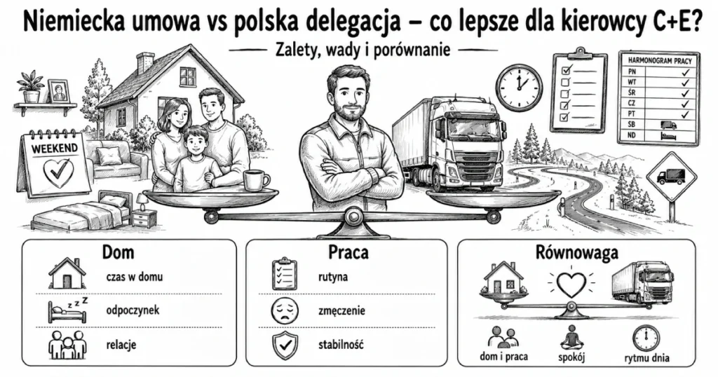 Niemiecka umowa vs polska delegacja – co lepsze dla kierowcy C+E?